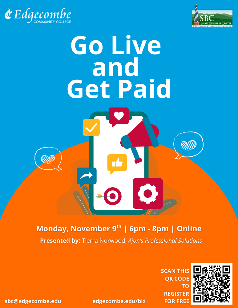 go live and get paid flyer