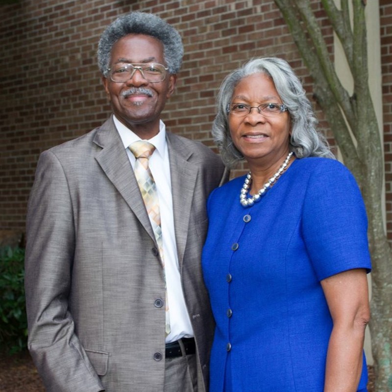 Margaret and Bill Britt, Owners of Britt Funeral Home and Cremation Service stand outside of their facility